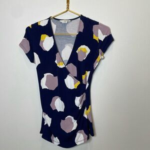 Boden Faux Wrap V-Neck Short Sleeve Top Size 8R